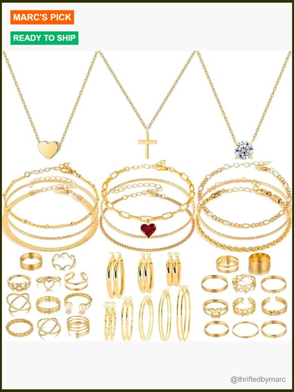 Fashion Jewelry Sets Necklace Bracelet Rings Earrings Set 50 Piece